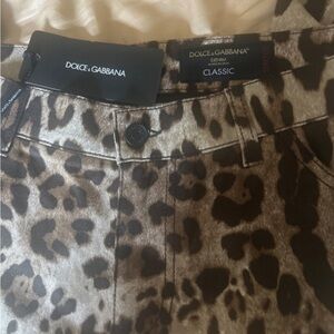 Dolce & Gabbana Leopard Print Jeans in Brown and Black